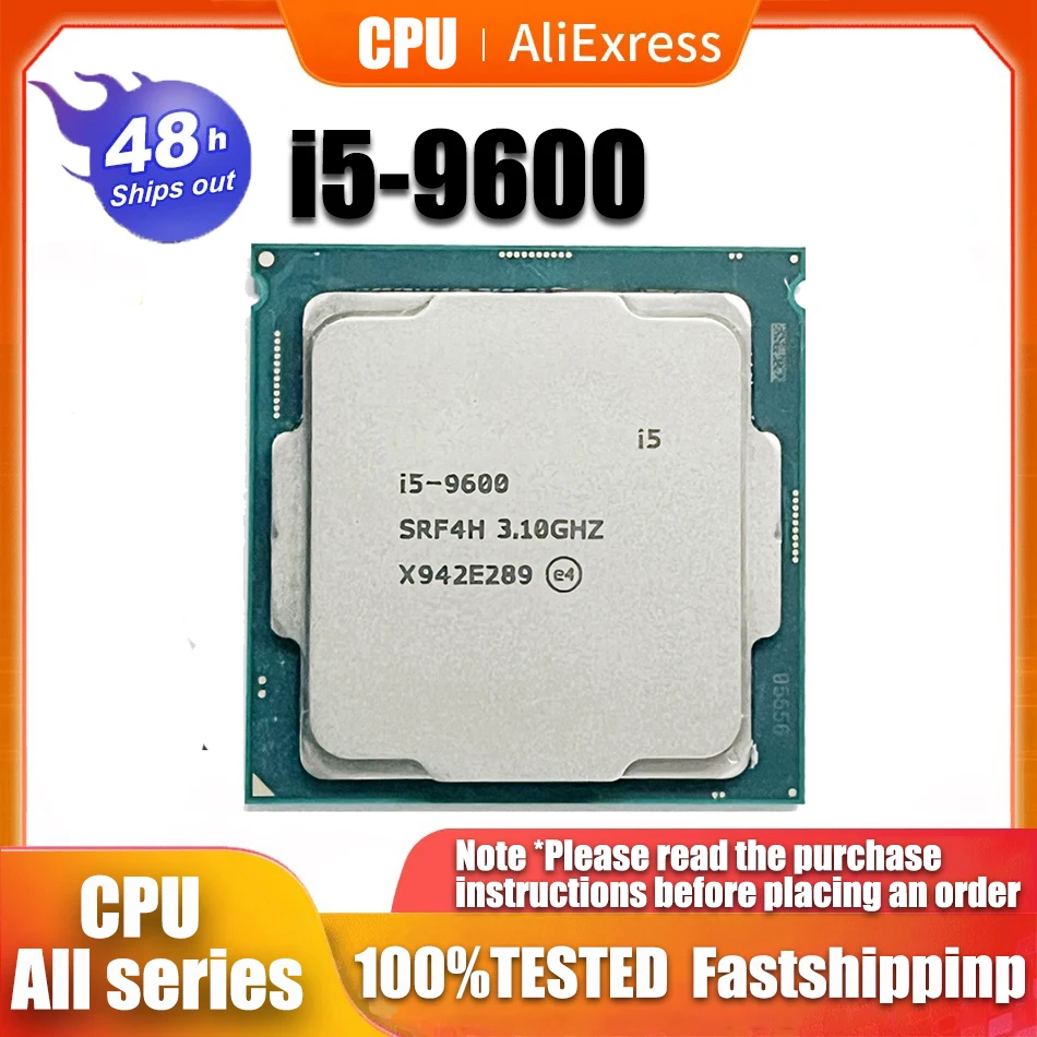 Usato Core I5-9600 I5 9600 3.1Ghz 6-Core 6-Thread Processore 9M 65W Desktop Cpu Socket Lga 1151