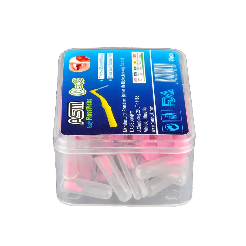 Interdental Brush 20Pcs/box L Shape Push-Pull Orthodontic Toothpick Teeth Whitening Oral Hygiene Care