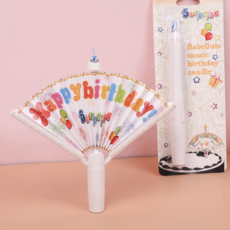 1/2/3pcs Surprise Fan Birthday Candle Kids Happy Birthday Party DIY Decoration Cake Topper Candles Supplies Boy Girl Favors Gift