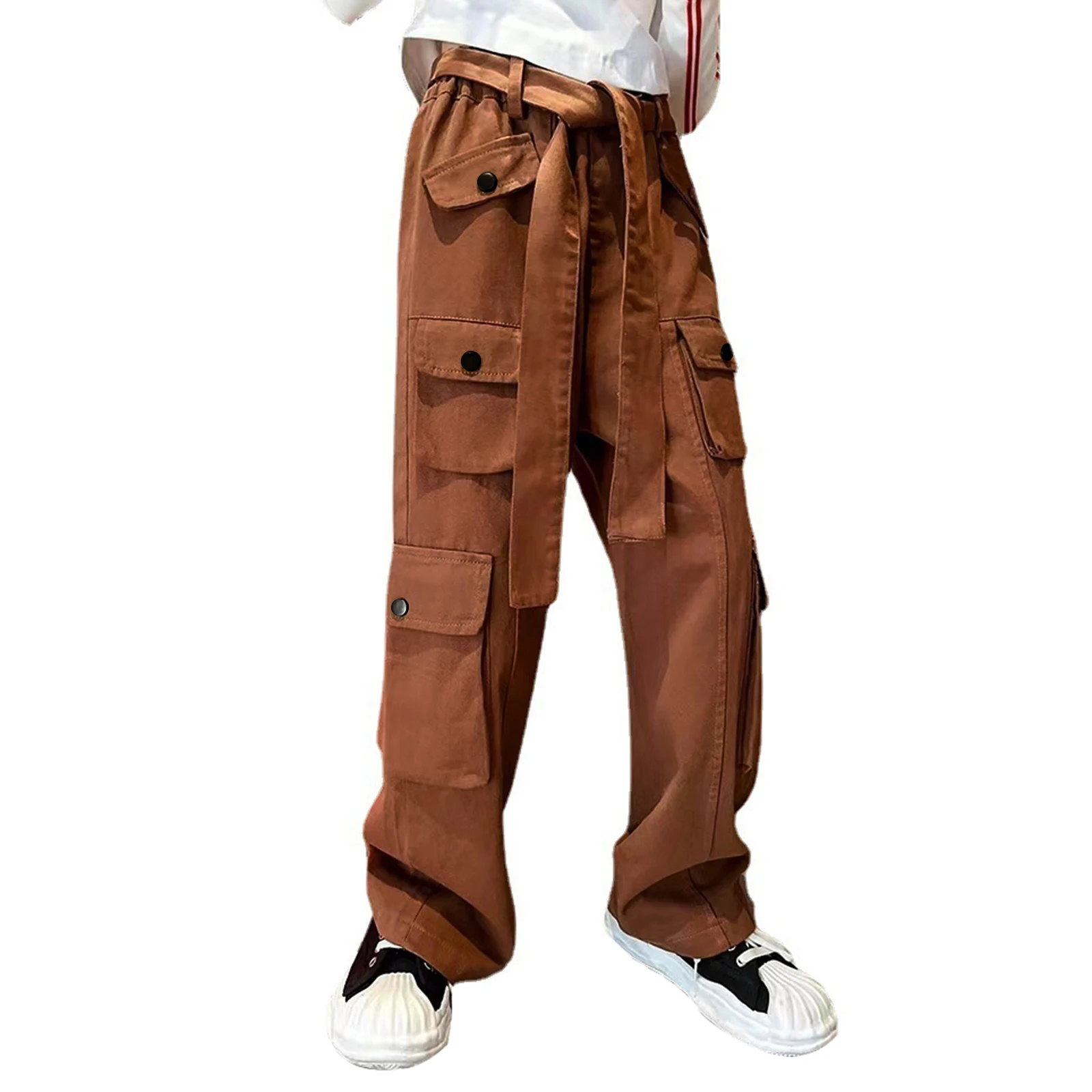 Women's Vintage Cargo Pants High Waist Baggy Jeans Pockets - Temu United  Kingdom