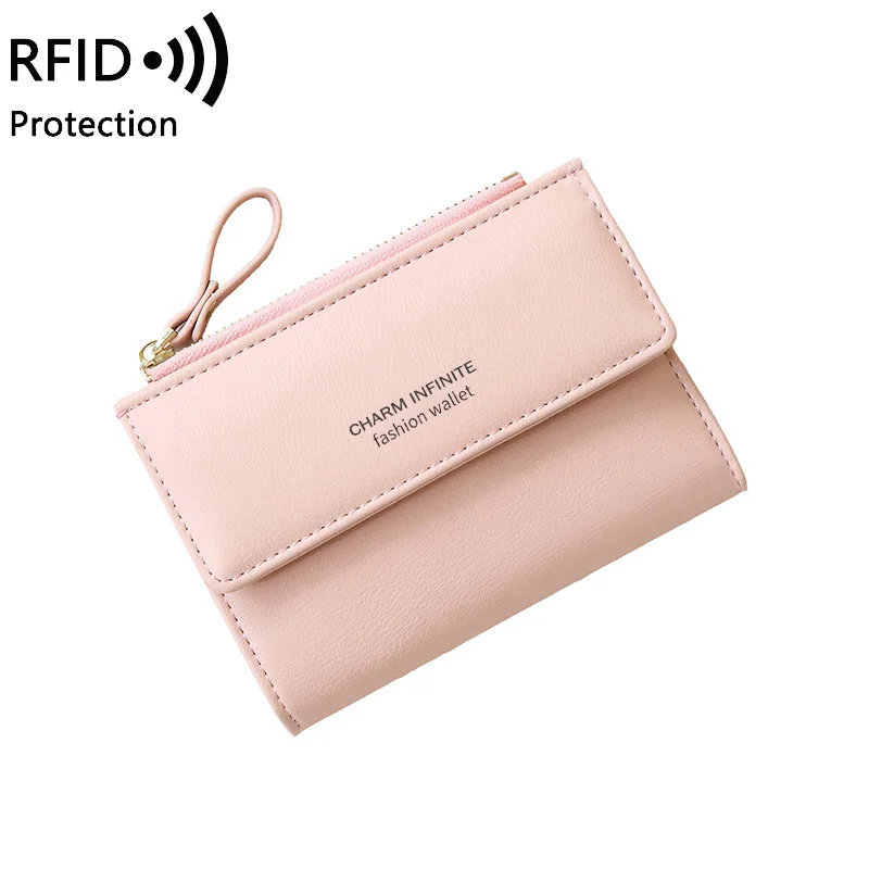 حقيبة بطاقات قصيرة مضادة للسرقة RFID للنساء، فرشاة...