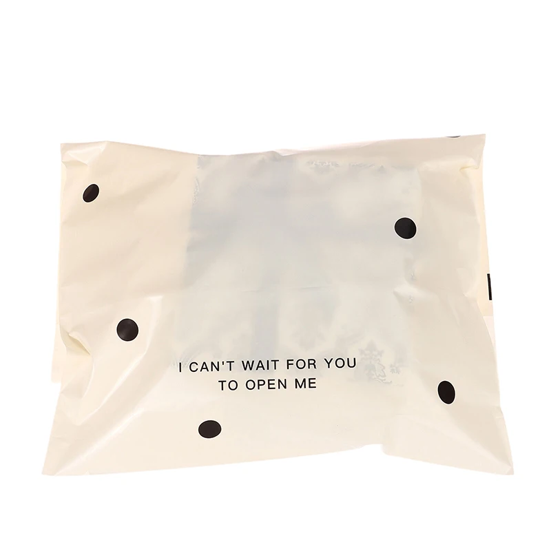 10/50/100 Stück beige gepunktete Express-Liefertaschen, Geschenk- und Kleidungsverpackungstaschen, wasserdichte Kunststoff-Aufbewahrungstaschen – Büro – Detail 2