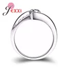 Amazing Style Full Size Shiny CZ Finger Rings Women Girls 925 Sterling Silver Birthday Party Jewelry Wholesale 3