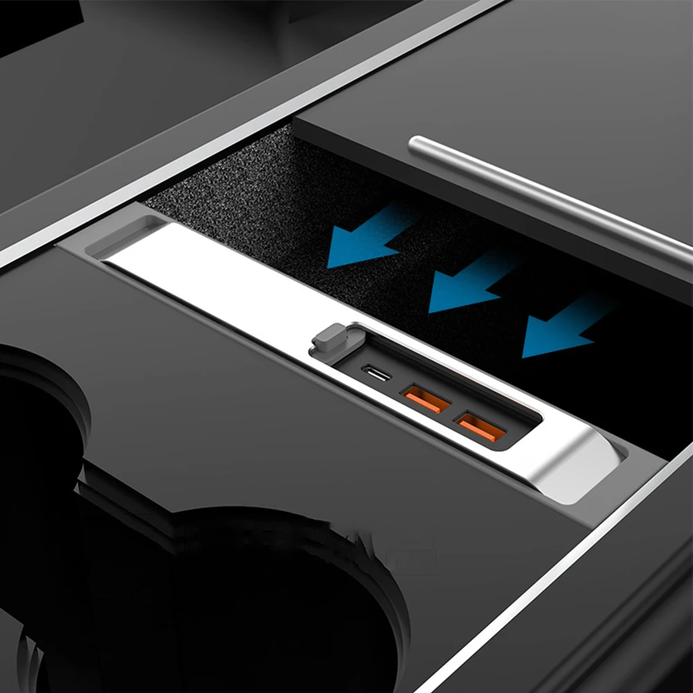 

Car USB Docking Station USB Expansion Dock For Tesla Model 3/Y Auto HUB Car Charger Junction Box Accessories 2Usb For Type-C