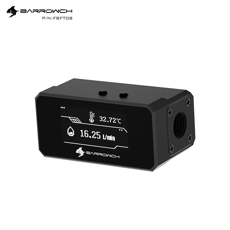 Barrowch-medidor de Temperatura de Fluxo em Tempo Real Sistema de Refrigeração de Água Display Digital Oled Alarme de Monitoramento de Temperatura Fbft08