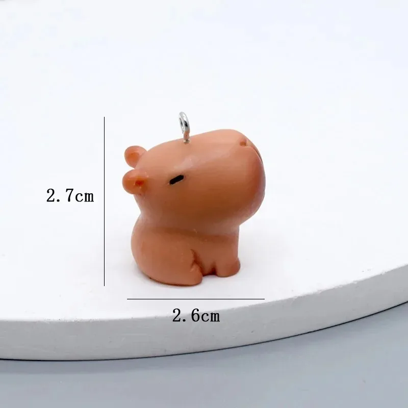 10개 귀여운 미니 3D 카피바라 레진 참 장식품 사랑스러운 게으른 동물 펜던트 DIY 공예품 귀걸이 보석 제작용