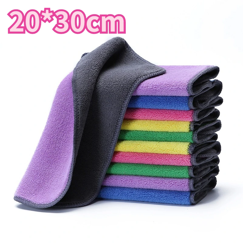 부엌 마이크로 화이버 타월 손 요리 창 테이블 세척 건조 세차 1/2/3pc 20*30cm