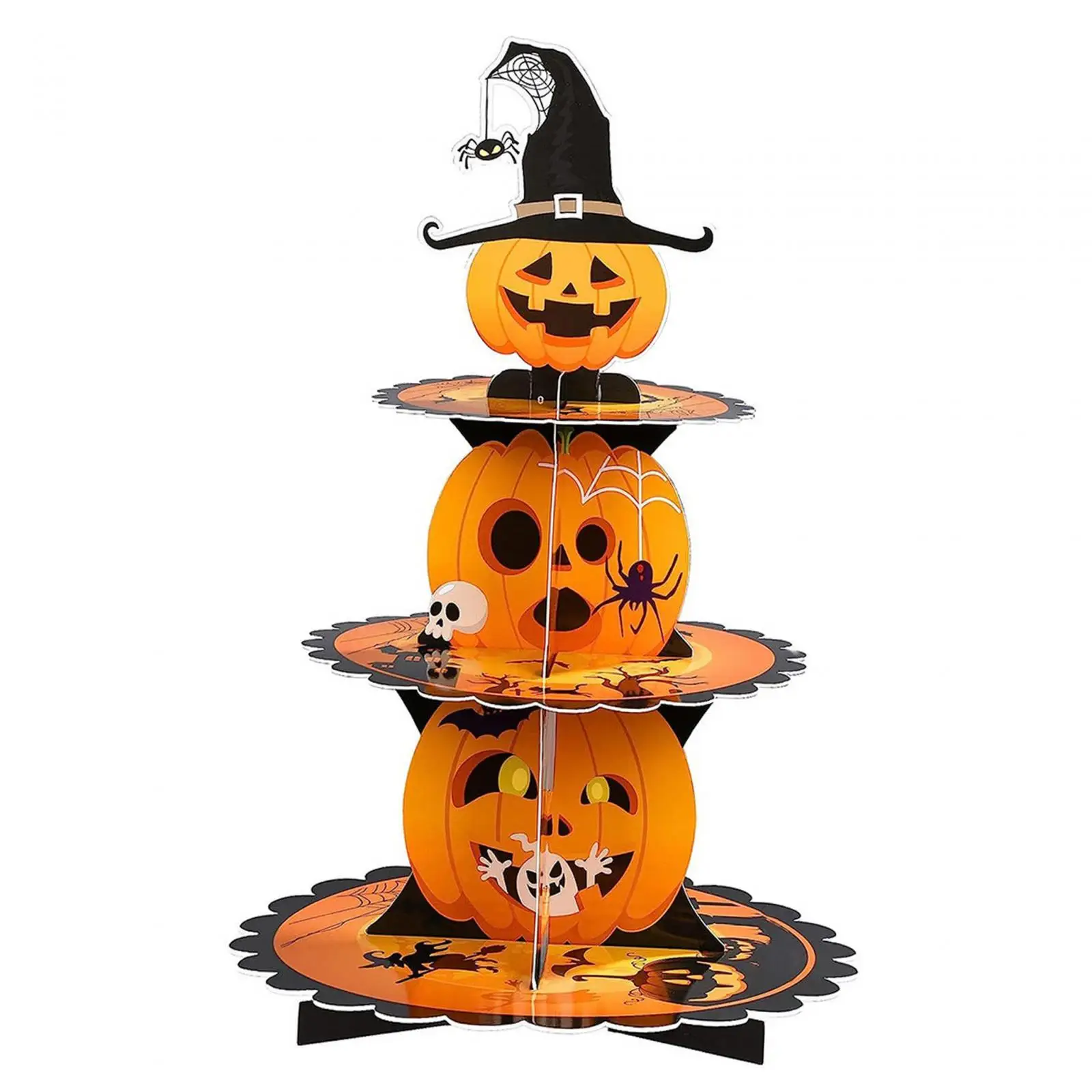 Halloween Cupcake Stand Serving Tray 3 Tier Desk Dessert Display Plate