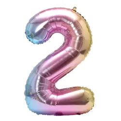 Rainbow Gradient Number Foil Balloon for Celebrations - 32 - Inch (Rainbow number 2)
