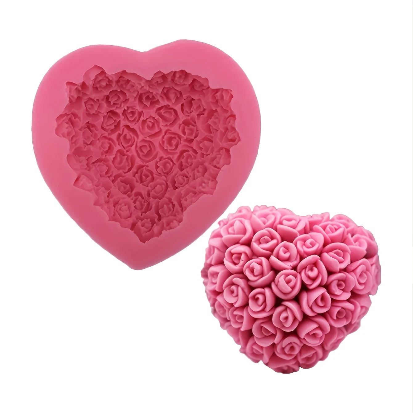 DIY Heart & Rose Candle Silicone Mold - Valentine's Day Decoration Image 5