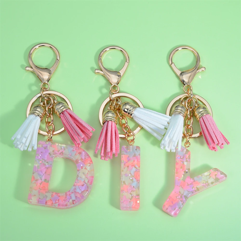 Resin Key Chain Accessories Keychain Alphabet Letters Resin Keys