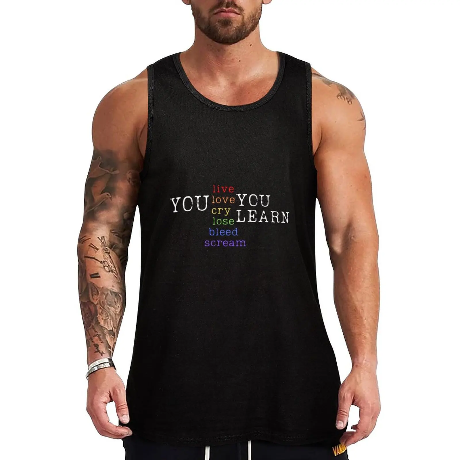 

You Learn Alanis Morissette Sticker Print T Shirt Poster Tote Tank Top Men gym sportswear basketball Men's sleeveless t-shirt