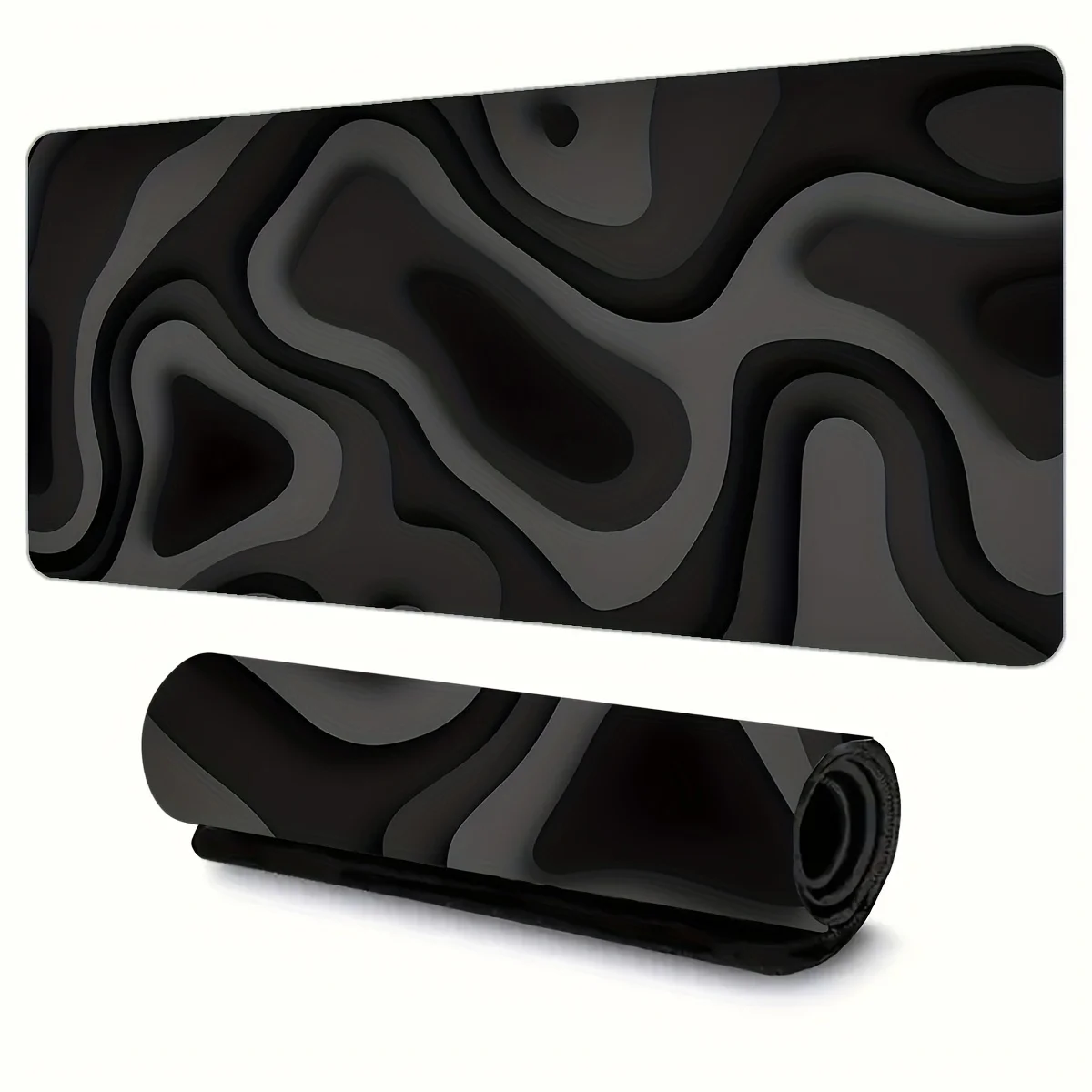 Black Gray Swirl Design Large Mouse Pad Desk Mat Gaming pad pc accessories Computer keyboard mouse pads Office carpet maus pad Image 10