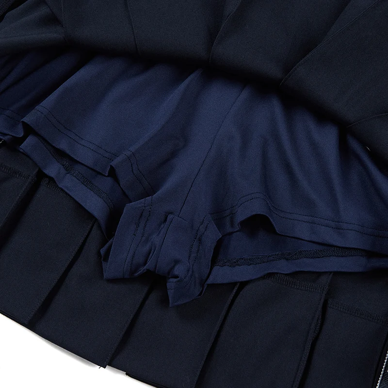 TTYGJ Golf Design Sense Three Bars Pleated Half Skirt Female Spring and Summer New Thin High Waist a Word Sports Skirt