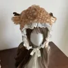 Faux Fur Plush Lace Winter Hat Leg Warmers Performance Costume Reindeer Furry Boots Socks Cover Thicken Chrismas Gifts 6