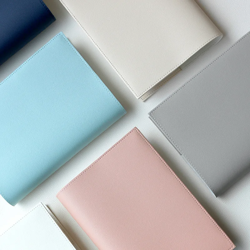 Personalized Pu Leather Book Cover Bookmark Simple Solid Color Notebook Leather Cover Can Hold Bible As Gift For Friends - 6