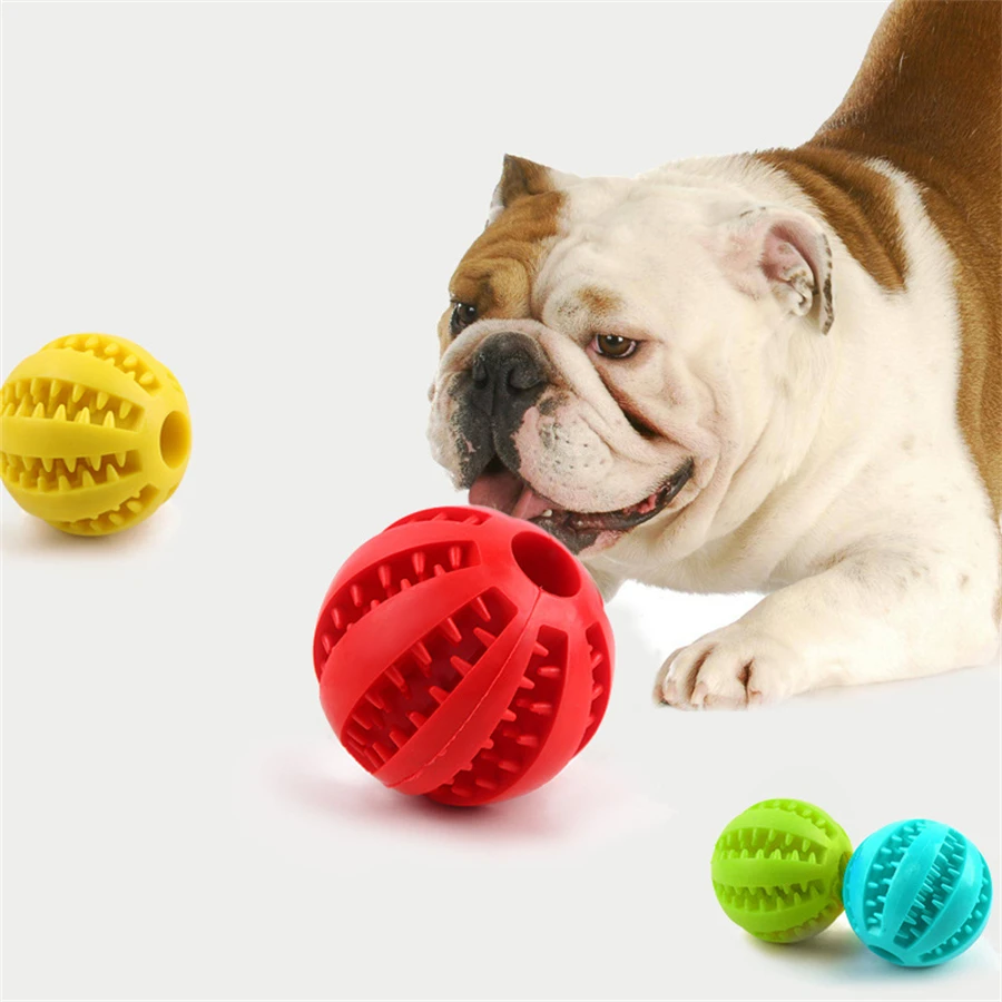 Dog Toy Ball Interactive Rubber Balls Puppy Chewing Toys Pet Tooth Cleaning Ball Cats Pets Food Treat Feeder Silicone Balls Toy 4