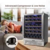 24 Inch Wine Cooler Under Couter Wine Fridge 51 Bottle Dual Zone Freestanding Mini Fridge with Digital Temperature Control 4