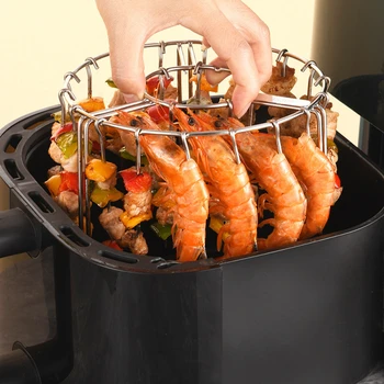 Estante Vertical Brochetas Acero Inoxidable | Barbacoa & Freidora Aire | Soporte Parrilla Kebab BBQ | 12/24/48 Pinchos