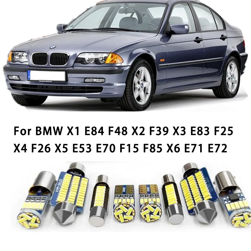 

Для BMW X1 E84 F48 X2 F39 X3 E83 F25 X4 F26 X5 E53 E70 F15 F85 X6 E71 E72 автомобильные аксессуары Canbus Внутреннее освещение