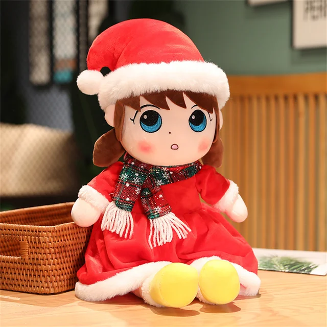 Christmas Party Decor Toy For Child Stuffed Doll Plushies Boys&Girls Snow Cover Horse Christmas Tree Cushion Doorbell Ring Decor