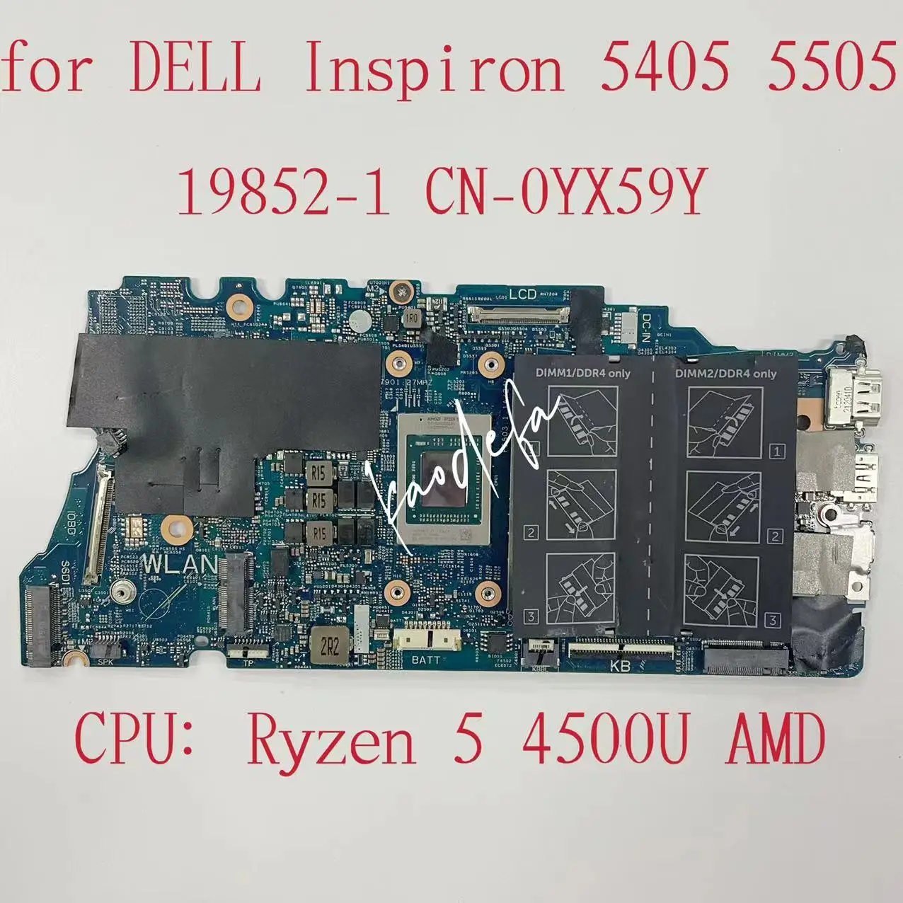 19852-1 Scheda Madre Per Dell Inspiron 5405 5505 Scheda Madre Del Computer Portatile Cpu: Ryzen 5-4500U Amd Ddr4 Cn-0Yx59Y 0 Yx59Y Yx59Y 100% Test Ok