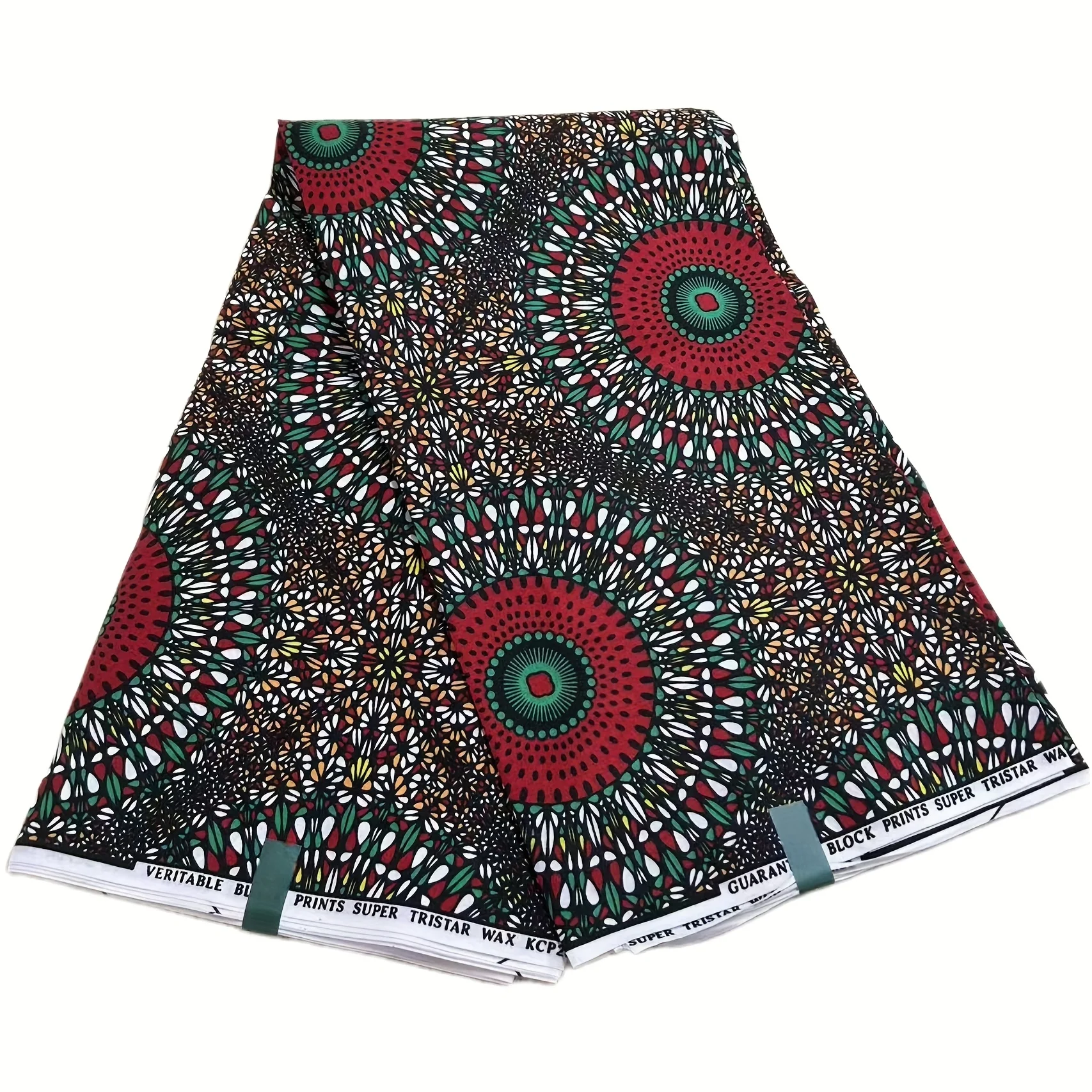 African Wax Fabric Clothing Fabric 6Yards Polyester African Wax Fabric Machine Washable for DIY Sewing Handicrafts