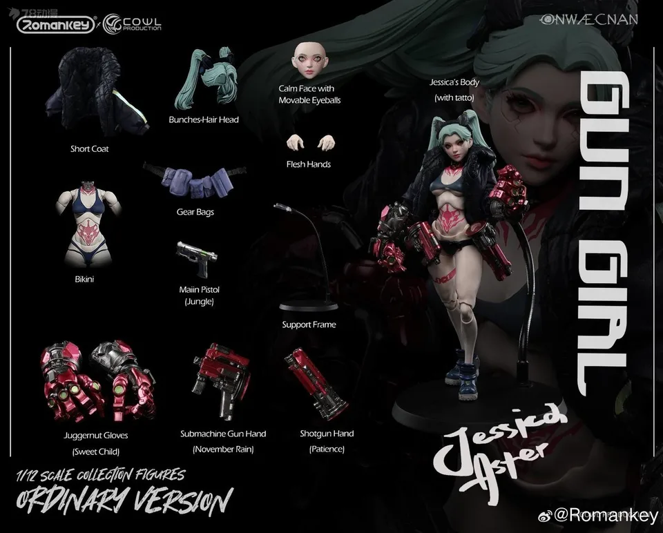 Romankey X COWL 1/12 サイバーパンク　フィギュア　レベッカ 在庫あり Romankey 1/12 スケールグッズフィギュアアニメガンガール