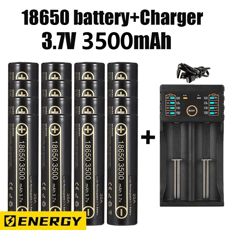 Marca 18650 Batteria Spedizione Gratuita Bestseller 35E Li-Ion 3.7V 3500Mah + Caricabatterie Ricaricabile Batteria Cacciavite Adatta