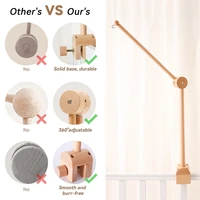 Baby Rattle Toy Bed Bell Bracket Wooden Mobile 0-12 Months Newborn Crochet Bed Bell Hanging Toys Holder Bracket Infant Crib Gift 2