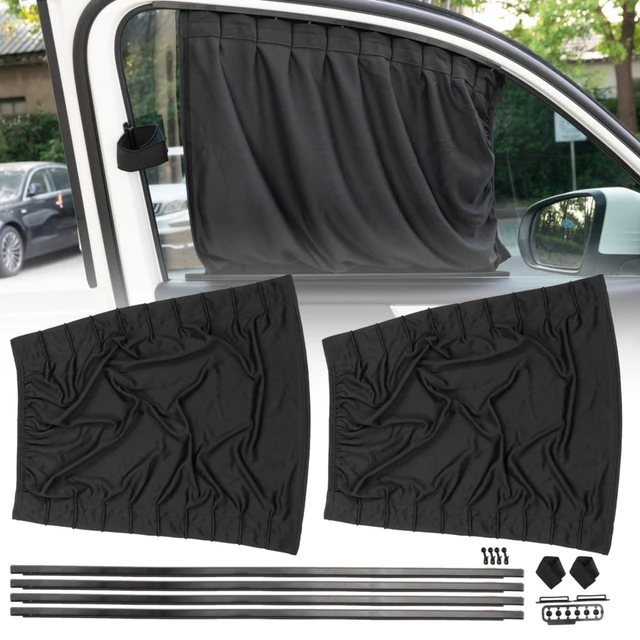 1 Pair Stretchable Plastic Rail Car Side/Rear Window Sunshade Curtain Auto  Window Sun Visor With Elastic Car Blackout Curtain - AliExpress