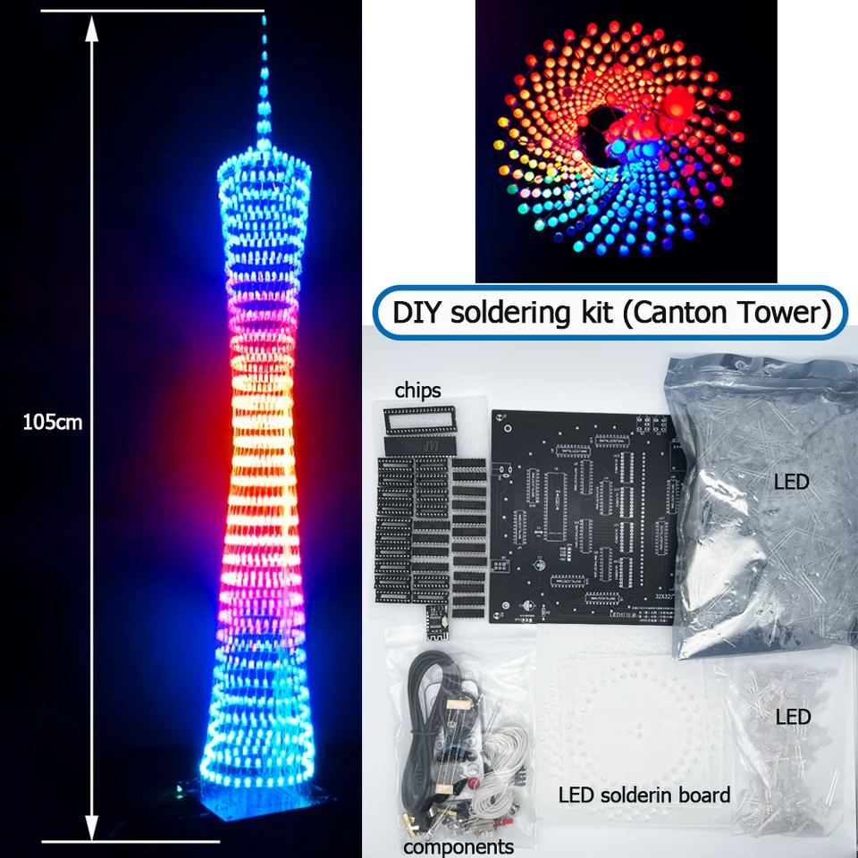 Saldi K elettronico fai-da-te Cubo luminoso 3D con LED blu