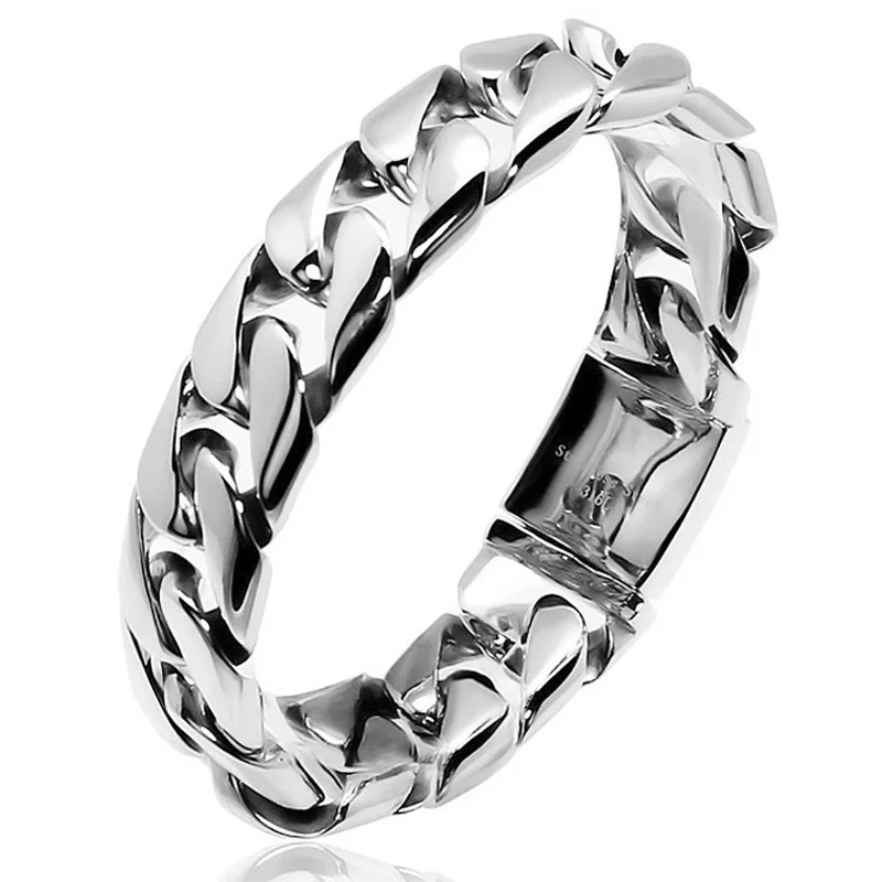 316l Stainless Steel Mens Bracelet Domineering Supper Bold Pure ...