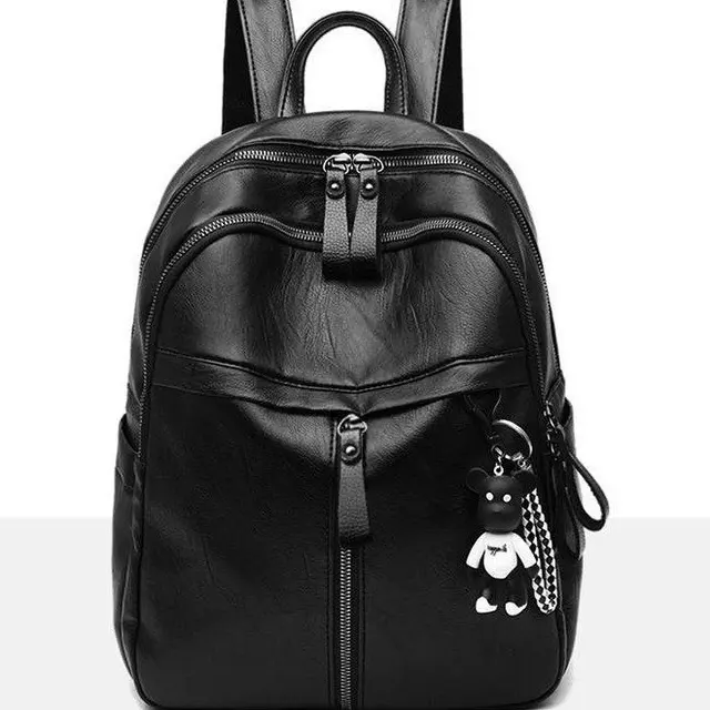 Sac Antivol à dos en cuir Anti-vol pour femmes, sac à bandoulière à la mode pour dames – Image 3