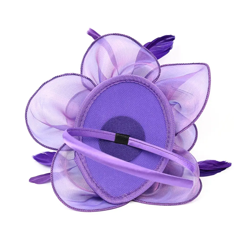 Top Hut Royal Ascot Rennen Blume Mesh Stirnband Fascinator Hüte Headwear Cocktail Tee Party Feder Blume Stirnband – Detail 5