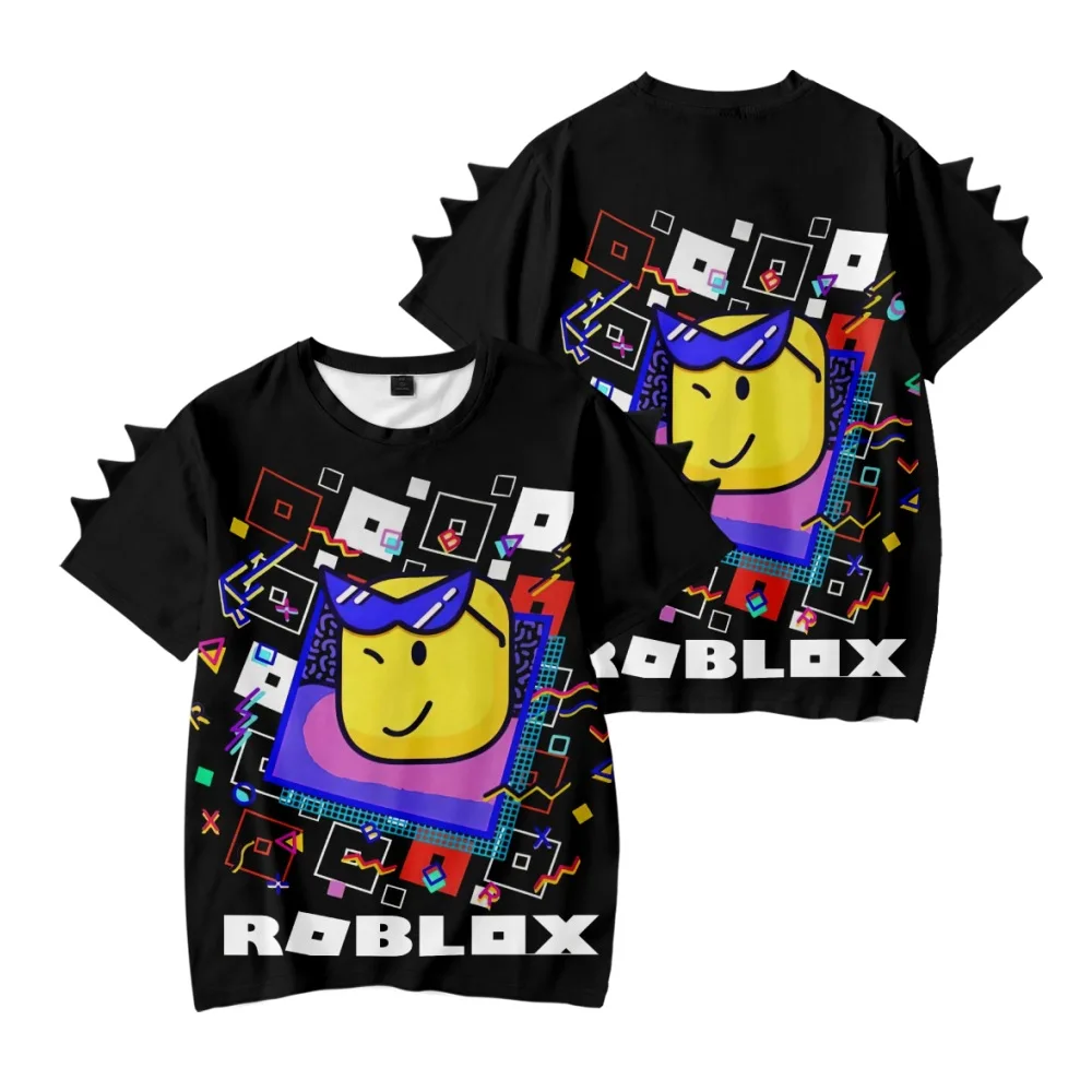 Summer 3D New Virtual World ROBLOX Short-sleeved Casual and Comfortable Children's Wear Cute Dinosaur Short-sleeved T-shirt 5
