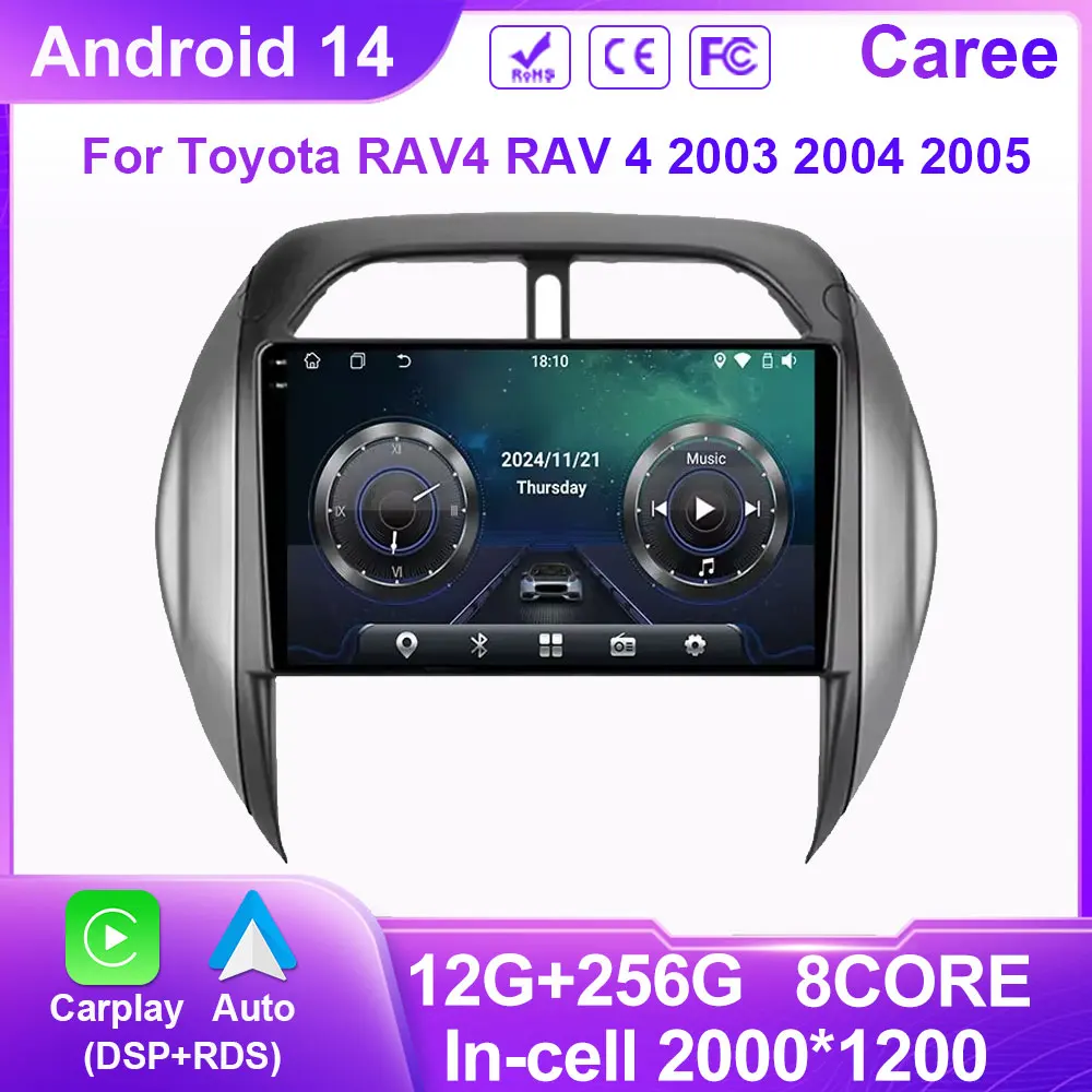 Android Auto For Toyota RAV4 RAV 4 2003 2004 2005 Car Radio Multimedia ...
