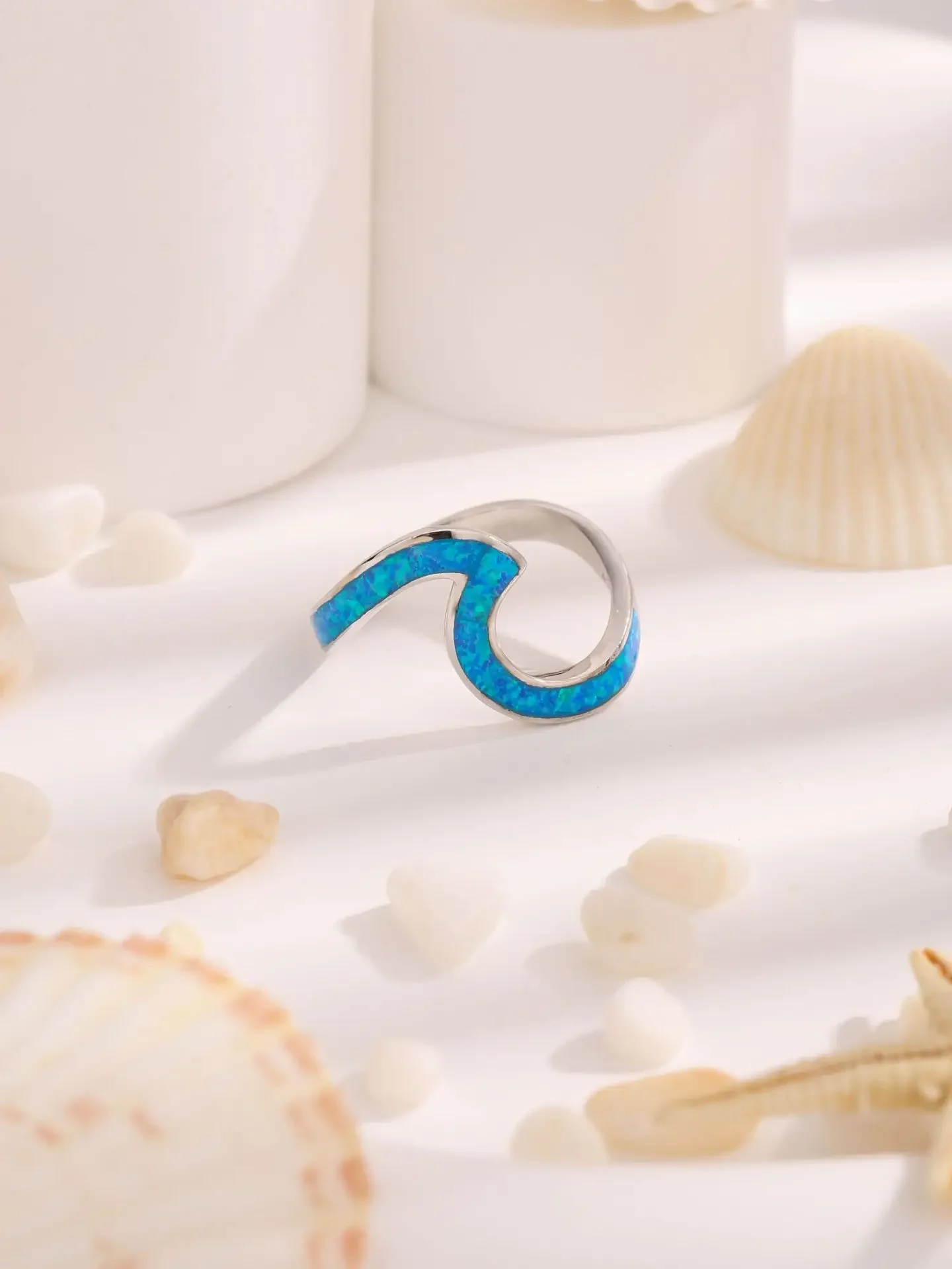 

Лидер продаж, женское кольцо из стерлингового серебра 925 пробы с геометрическим рисунком, инкрустированное Синим Опалом, необычный модный стиль для повседневного использования или оформления