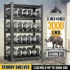 72" H|36" W All-Metal Garage Shelving Unit and Storage-Easy Assembly Shelves 5-Tier Rack|Heavy-Duty Adjustable Shelf|Steel 5