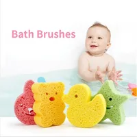 Body Bath Brushes Baby Cute Animals Bath Sponge Infant Shower Environmental Friendly Cotton Scrub Spa Sponge Cleaning Softs