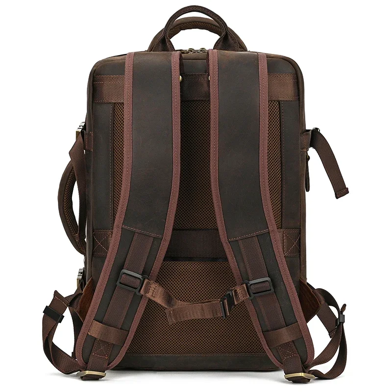 Leather Multifunctional Backpack for Men with Large Capacity
