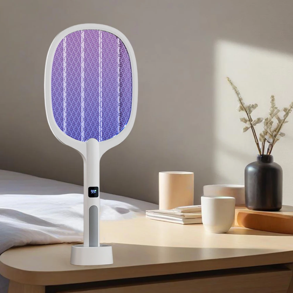 Electric Fly Swatter Rechargeable Electric Mosquito Killer Lamp Bug Zapper Racket Anti Mosquitoes Trap Lamp for Indoor Outdoor