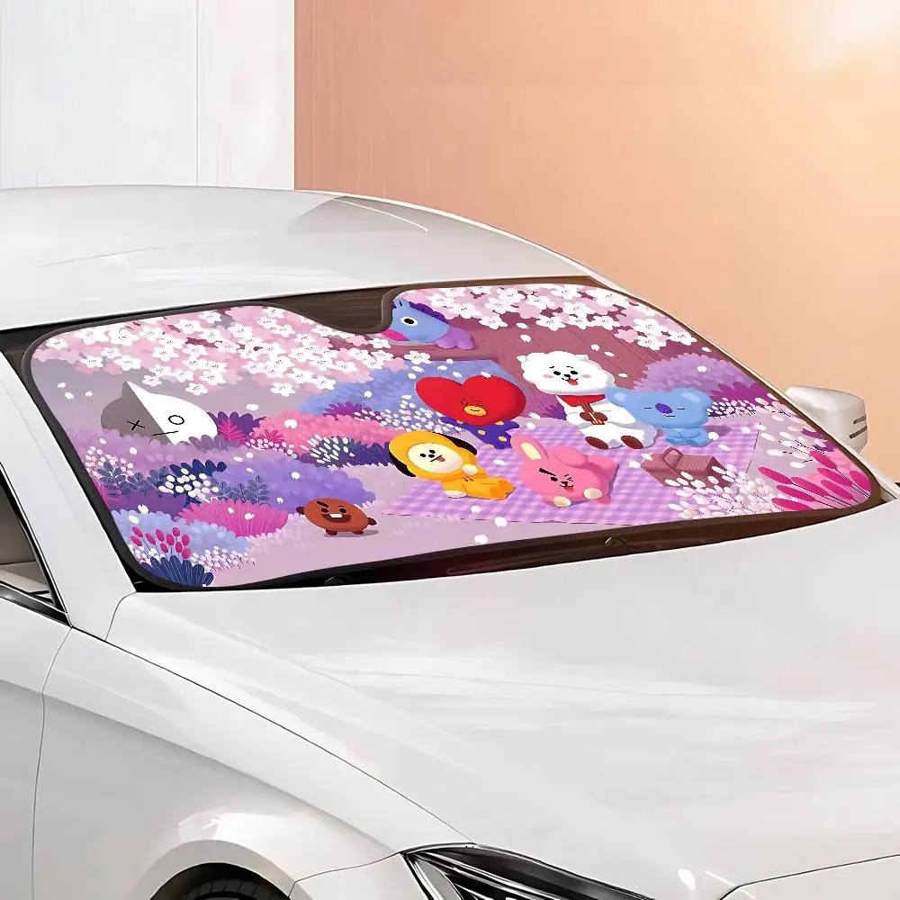 Niedlicher Cartoon-A-bt-21S Kawaii Stylischer und trendiger Windschutzscheiben-Sonnenschutz, Auto-Windschutzscheibenabdeckung, Auto-Sonnenschutzvorhang, Sonnenschutz – Detail 6