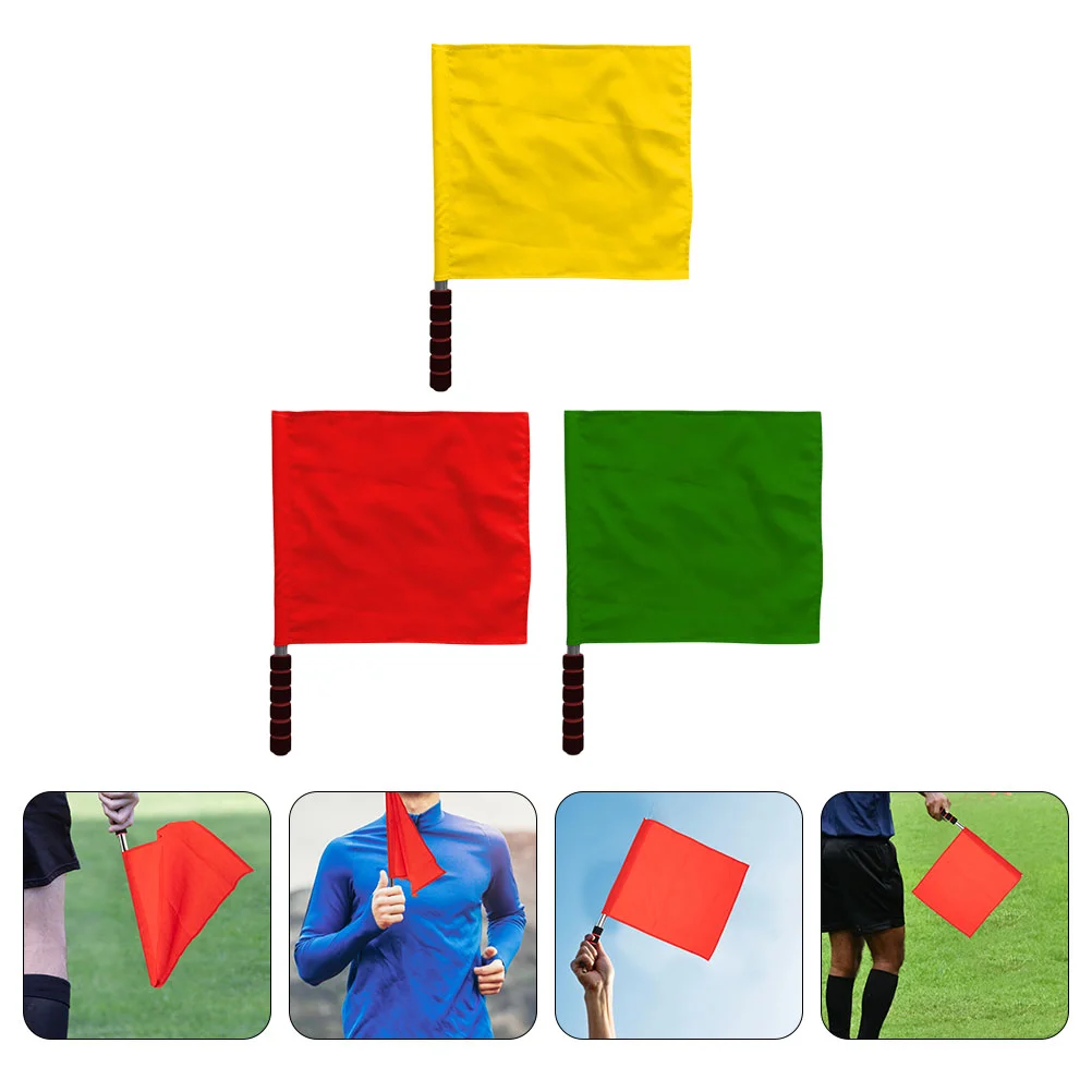 

Yardwe Commander Flag Hand Flags Traffic Safety Flags Red Stick Flags Football Track Field Red Yellow Green Referee