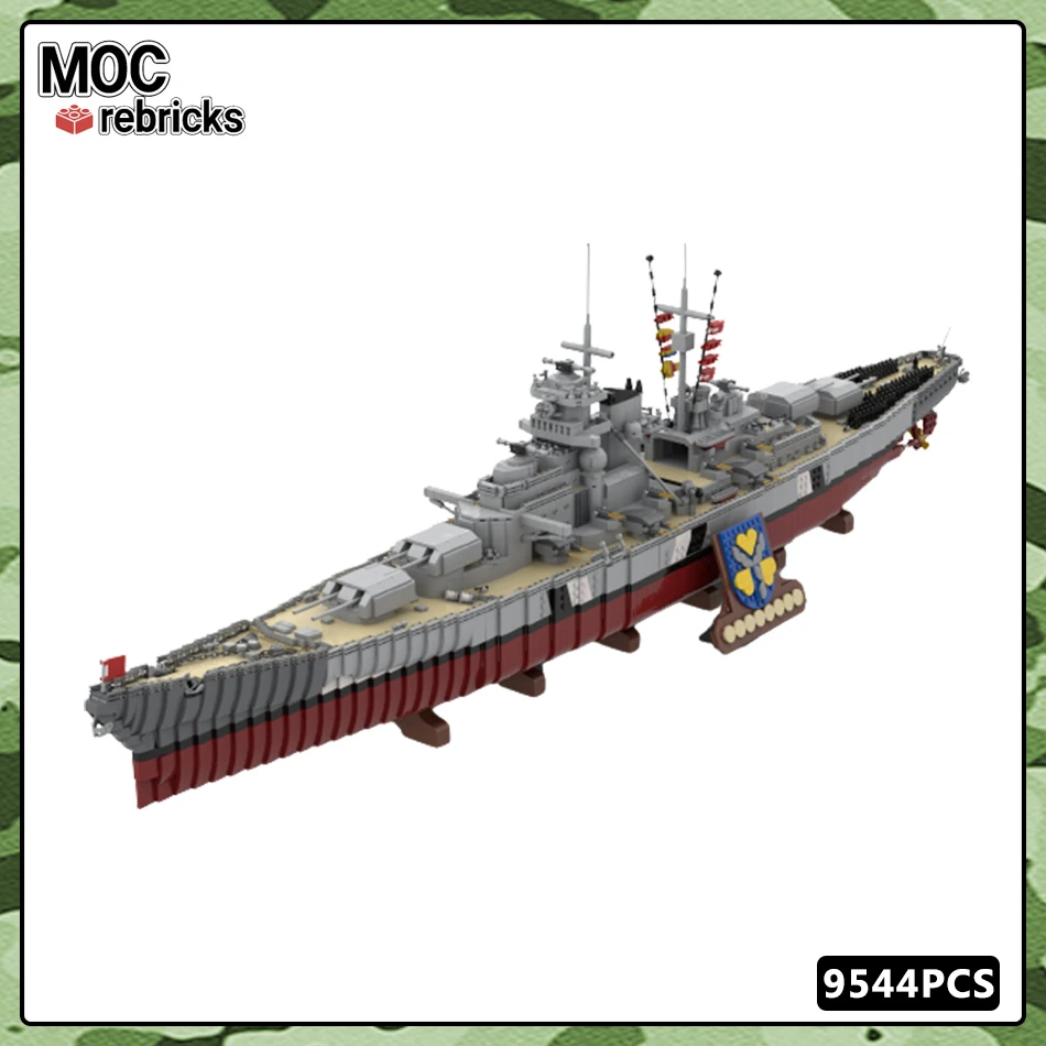 Modellino Corazzata Missouri FULHOLPE 2228 Pezzi – Set Blocchi Costruzione MOC Nave Da Guerra Bismarck