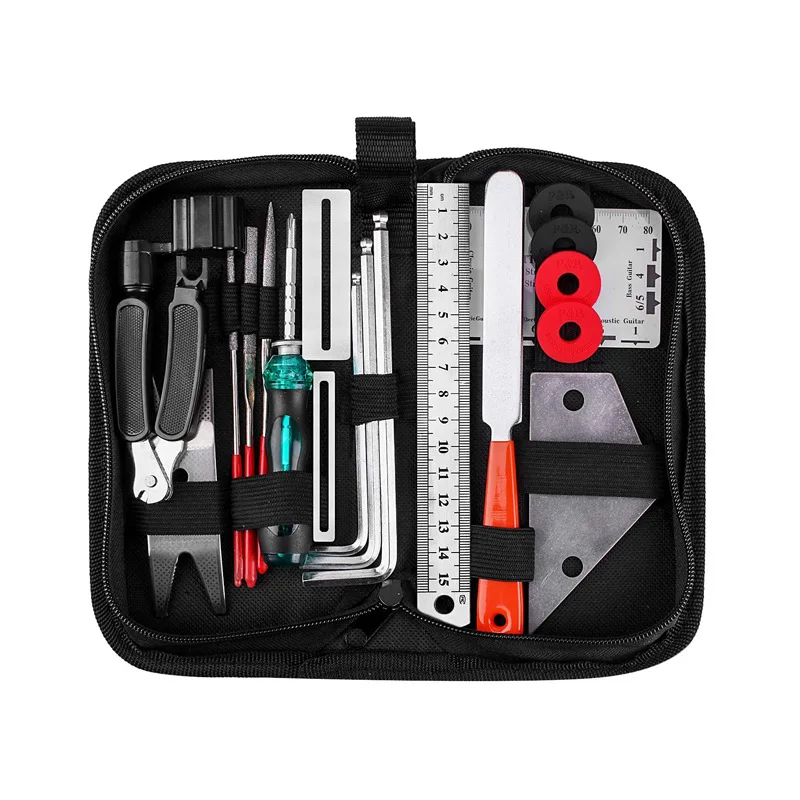 

20Pcs/Set Guitar Repair Tool Kit Maintenance Tools Guitar Care String Winder Leveling Action Ruler Fret Sanding File