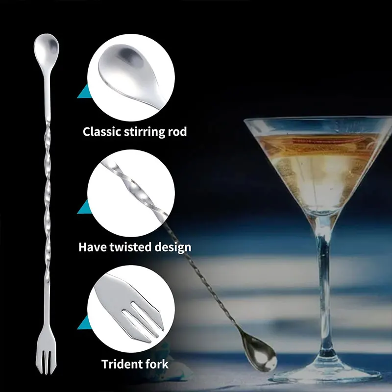8inch 11inch Stainless Steel Cocktail Drink Muddler and Mixing Spoon Ice Crushers Cocktail Muddler Beverages Home Bar Supplies