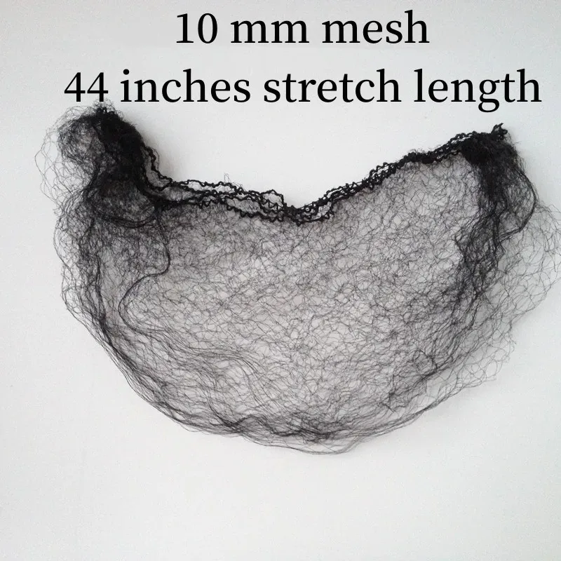 20pcs a Pack 10mm Mesh Wig Packing Net 44 Inches Stretch Length Big Black Hairnet