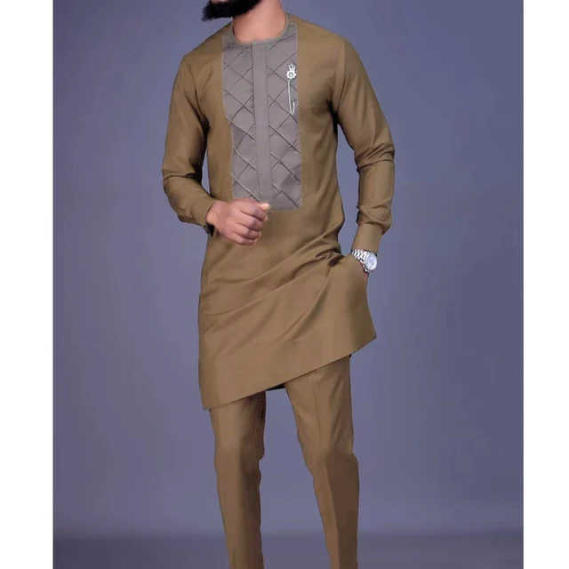 Ekene Ethnic Plaid Shirt and Sweatpants 2 Piece Set - Image 4