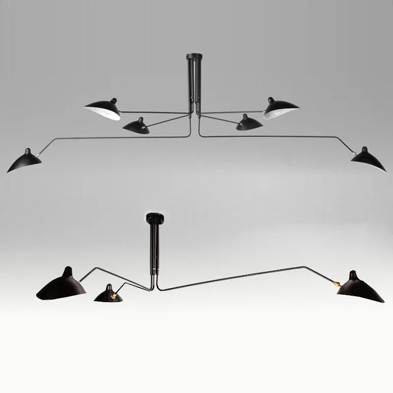 Mouille Ceiling Lamp Nordic Spider Pendant Light Multi 3/6heads for Living Room Bedroom Black Luminaire Home Decor ceiling pendant light